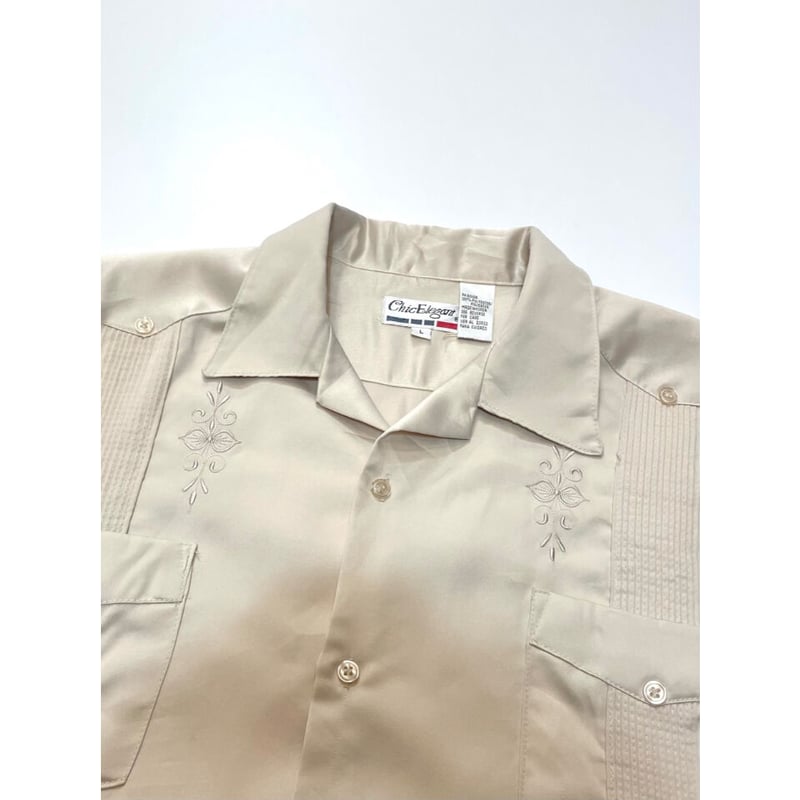 90s Chic Elegant OPEN COLLAR CUBA SHIRT Size XL 90s Chic Elegant OPEN COLLAR CUBA SHIRT Size XL