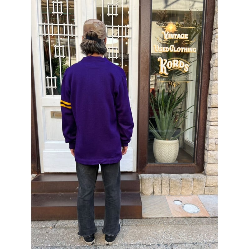 60s Kandahar Deluxe Knit オンブレUSA製　XL 60s KANDEL KNITTING MILLS LETTERED CARDIGAN Siz