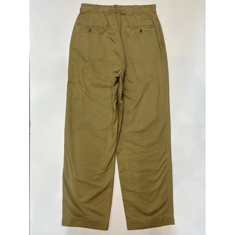 50s US ARMY KHAKI TROUSERS Size W32L35→W30L31