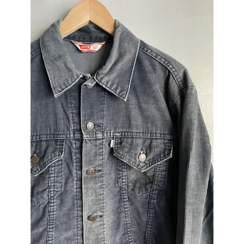 ジャケット・アウター 60s70s Levi's 70505 BIG E CorduroyJacket Levi's 3rd Type 70505 Corduroy Trucker Jacket Sax Blue 44 Big-E