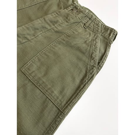 70s US ARMY OG-107 COTTON SATEEN BAKER PANTS Size W32L33→W31L31