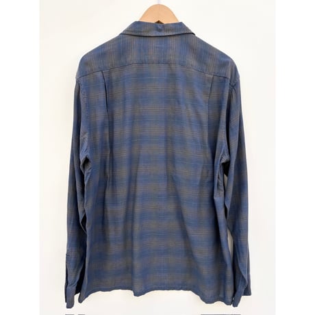 60s McGREGOR "OMBRE CHECK" OPEN COLLAR SHIRT MADE IN USA 🇺🇸 Size L