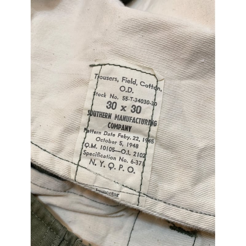 40s US ARMY M-45 FIELD PANTS Size W30L30→W30L29