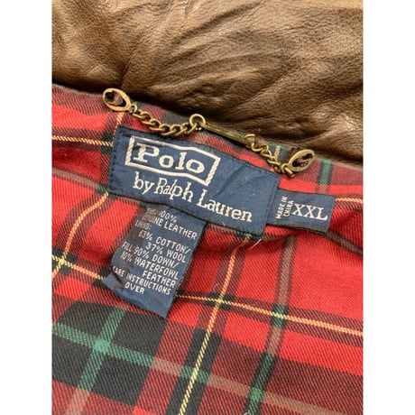90s Ralph Lauren LEATHER DOWN VEST Size XXL