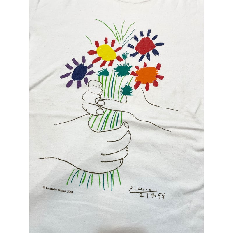 ピカソ「 Le Bouquet 花束を持つ手」 額付き 高級アートプリント アートポスター Pablo Picasso（パブロ ピカソ）Le Bouquet
