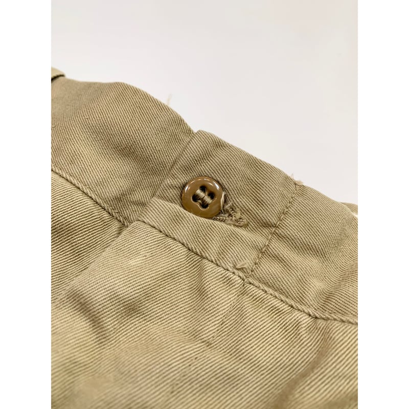 60s US ARMY KHAKI TROUSERS Size W36L29→W34L27 |