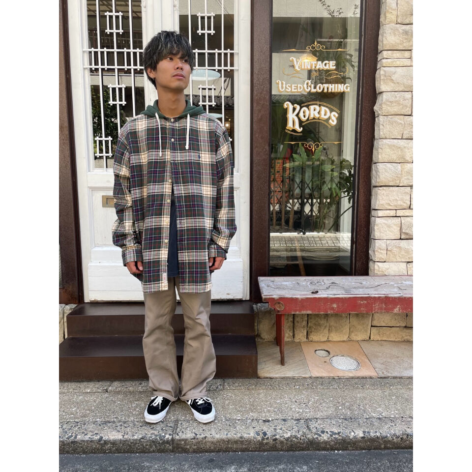 90s Ralph Lauren HOODED FLANNEL SHIRT Size XL |