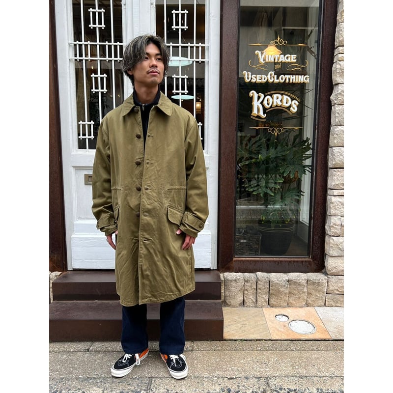 70s ユーロヴィンテージ　モヘアロングコート カーキ 70s DENMARK MILITARY FIELD COAT Size 54(XL程) |