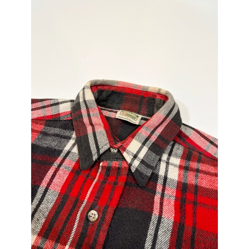 90s FIVE BROTHER flannel shirt L usa製 Five Brother Flannel Shirt Made In USA Vintage 90s Men's