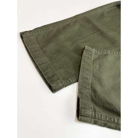 70s US ARMY OG-107 COTTON SATEEN BAKER PANTS Size W32L33→W31L31