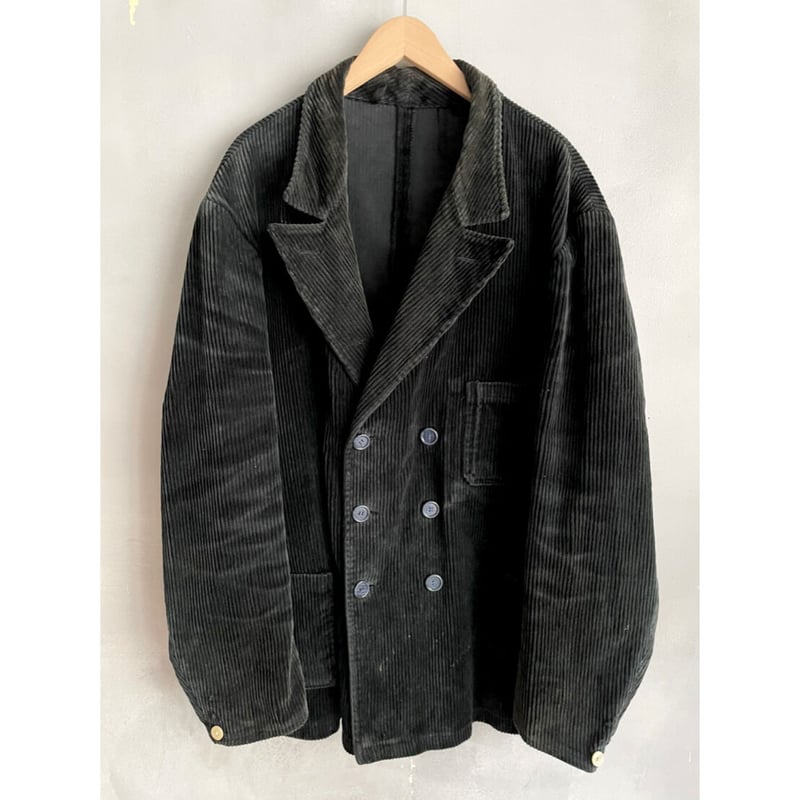 80s DOUBLE BREASTED CORDUROY WORK JACKET MADE I