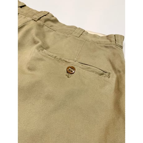 50s US ARMY KHAKI TROUSERS Size W32L35→W30L31