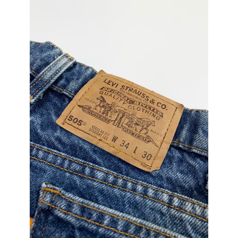 93年 Levi's 505 made in USA 1993 Levi's USA 505 Tag 34x34 Actual 32x33 — Jean Genie Vintage Co.