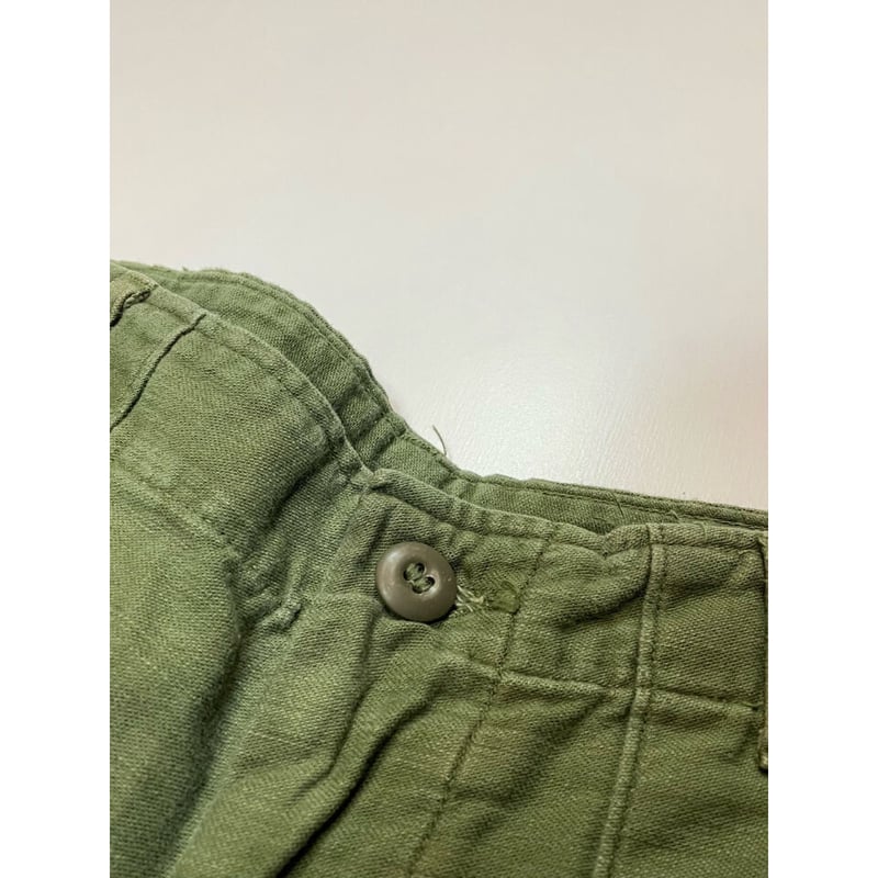 70s US ARMY OG-107 COTTON SATEEN BAKER PANTS Si