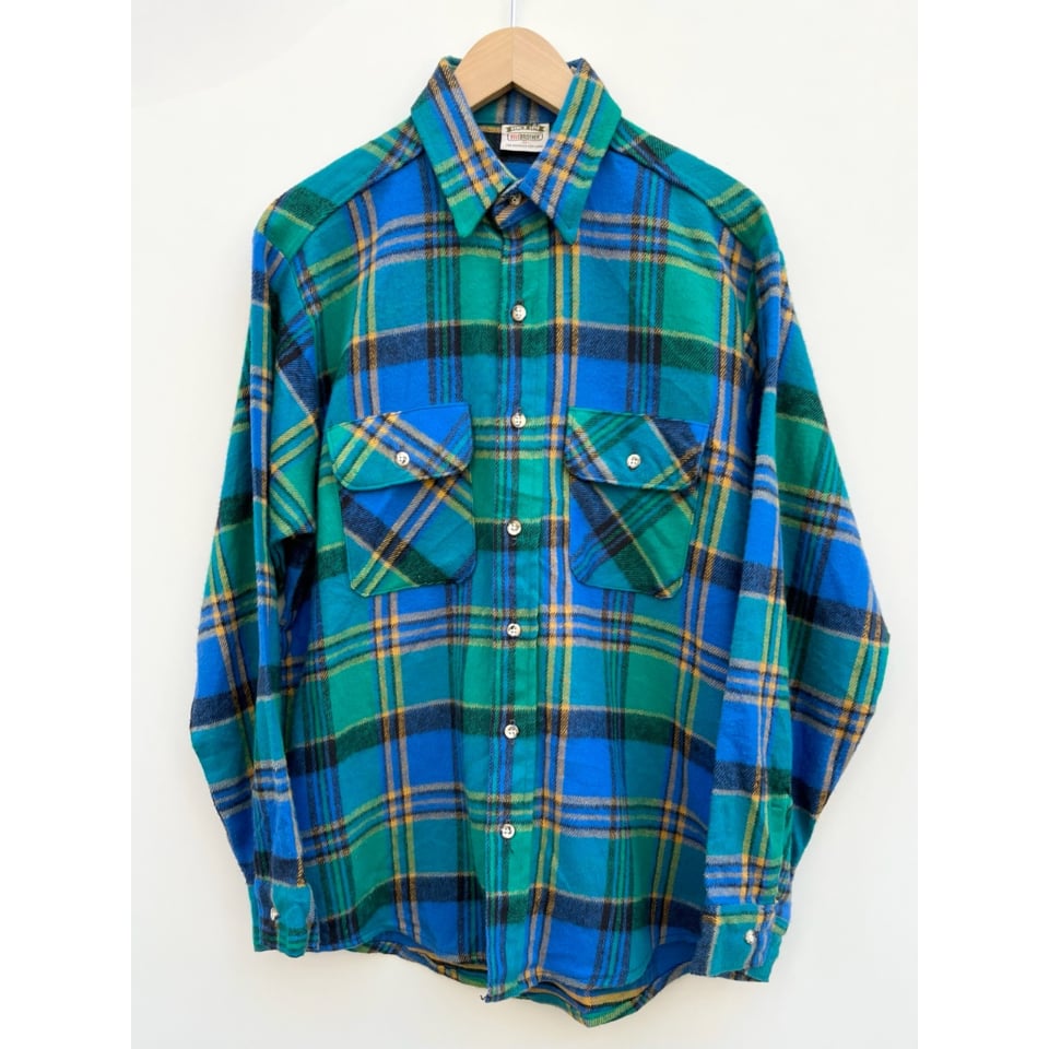 FIVE BROTHER ネルシャツ 90s USA製 L グリーン系 オンブレ FIVE BROTHER ネルシャツ 90s USA製 L グリーン系 オンブレ