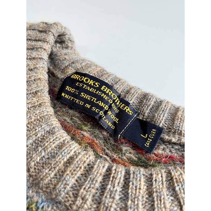 BROOKS BROTHERS 80s　シェトランドニット　L　スコットランド製 BROOKS BROTHERS 80s シェトランドニット L スコットランド製