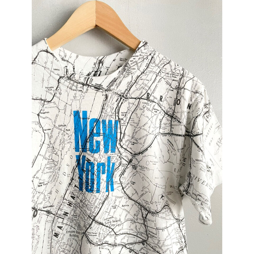 00s 新品未 USA製■Nick&Nora■マップ 地図 アメリカ大陸 シャツ 80s 