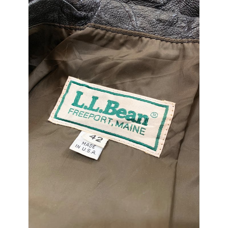 80s L.L.Bean A-2 TYPE LEATHER JACKET MADE IN US