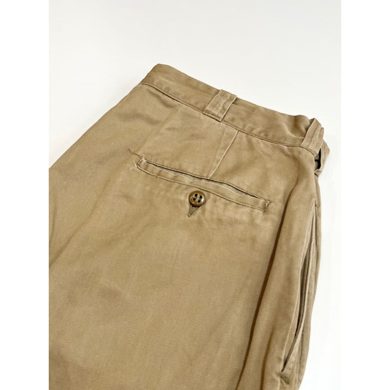 50s US ARMY KHAKI TROUSERS Size W32L33→W31L32 |