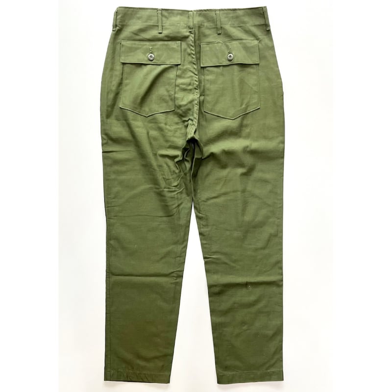 70s US ARMY OG-107 COTTON SATEEN BAKER PANTS Si