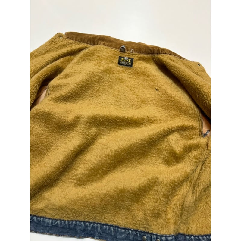70s MAVERICK BOA DENIM JACKET MADE IN USA 🇺🇸 S