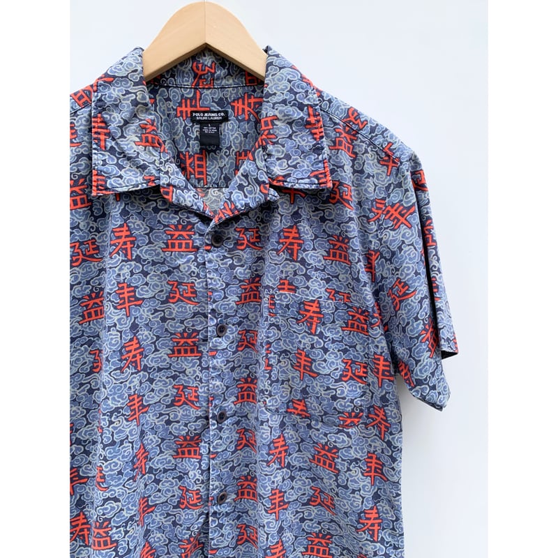 トップス POLO REMAKE OPEN COLLAR SHIRT POST JUNK / 90's POLO RALPH LAUREN “P TENNIS” Open Collar S