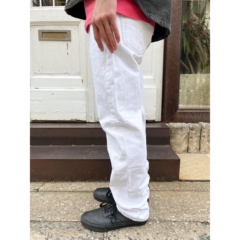 90s USA製　Levi’s 501 ホワイト　襤褸　デニムパンツ 90s Levi's 501 WHITE DENIM PANTS MADE IN USA 🇺🇸