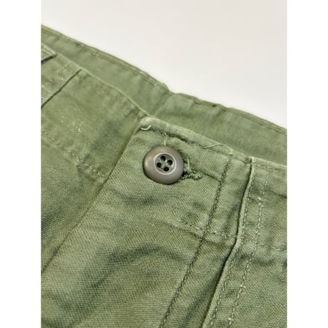 60s US ARMY OG-107 COTTON SATEEN BAKER PANTS Size W30L33→W29L31