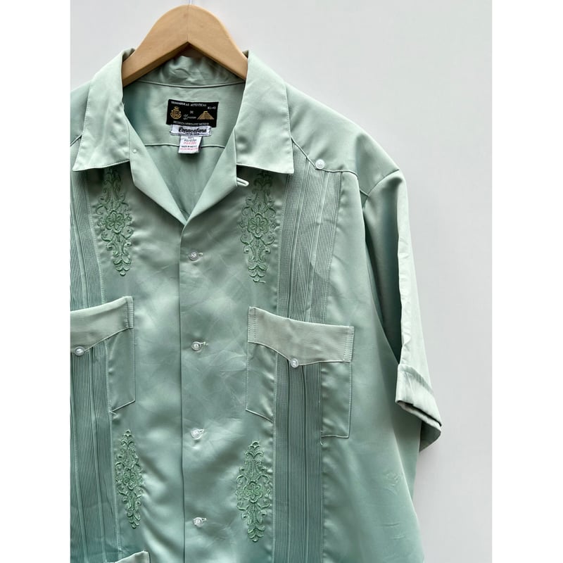 70〜80s YUCATECA OPEN COLLAR CUBA SHIRT Size XL