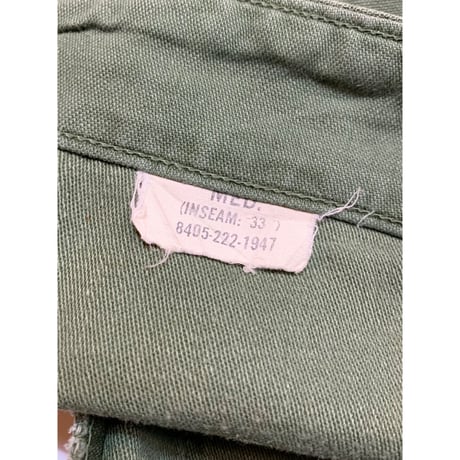 64s US ARMY OG-107 COTTON SATEEN BAKER PANTS Size W33L31