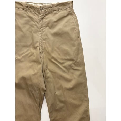 50s US ARMY KHAKI TROUSERS Size W33L31→W31.5L30