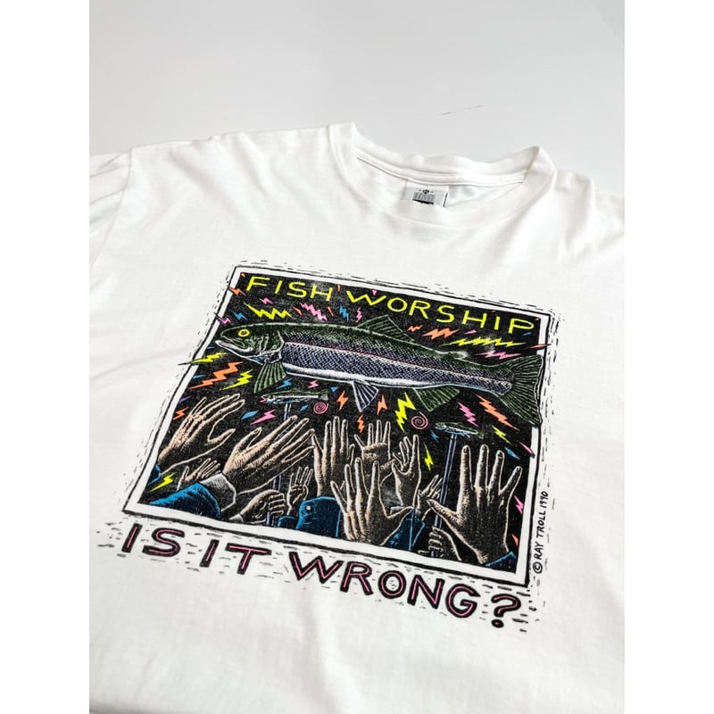 90s RAY TROLL ART Tee MADE IN USA🇺🇸 Size XL | K