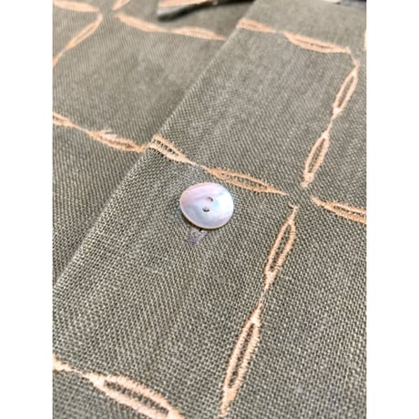 90s ZEGARA "BIG SIZE" S/S LINEN SHIRT Size XXL