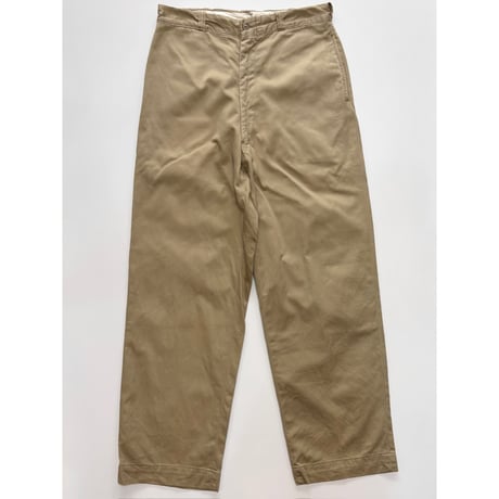 50s US ARMY KHAKI TROUSERS Size W33L31→W31.5L30