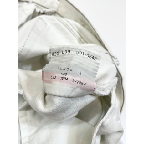 90s Levi’s 501 WHITE DENIM PANTS MADE IN USA 🇺🇸 Size W32L30→W32L29