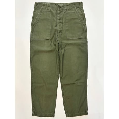 60s US ARMY OG-107 COTTON SATEEN BAKER PANTS Size W36L31→W35.5L29.5