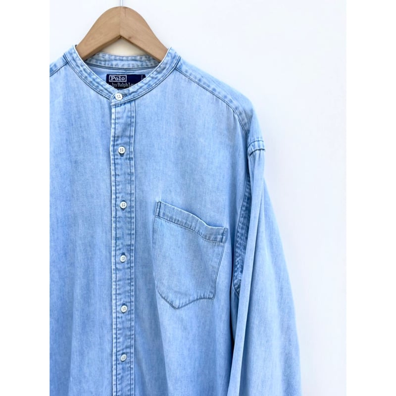 【美品・高級】LAUREN RALPH LAUREN バンドカラージャケット RALPH LAUREN ラルフローレン エンブレムコットンジャージー