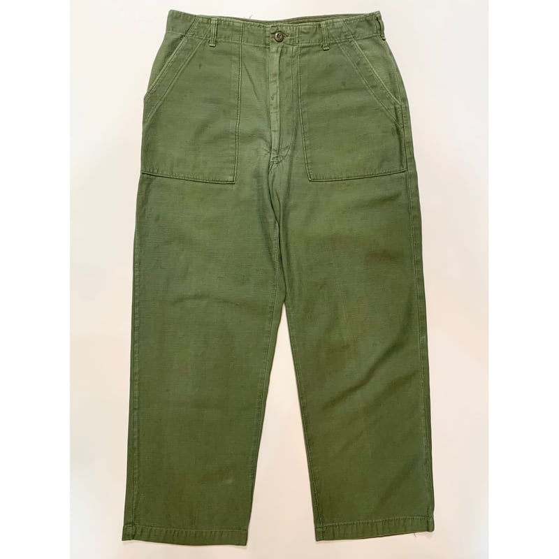 70s US ARMY OG-107 COTTON SATEEN BAKER PANTS Si 70s US ARMY OG-107 COTTON SATEEN BAKER PANTS Si