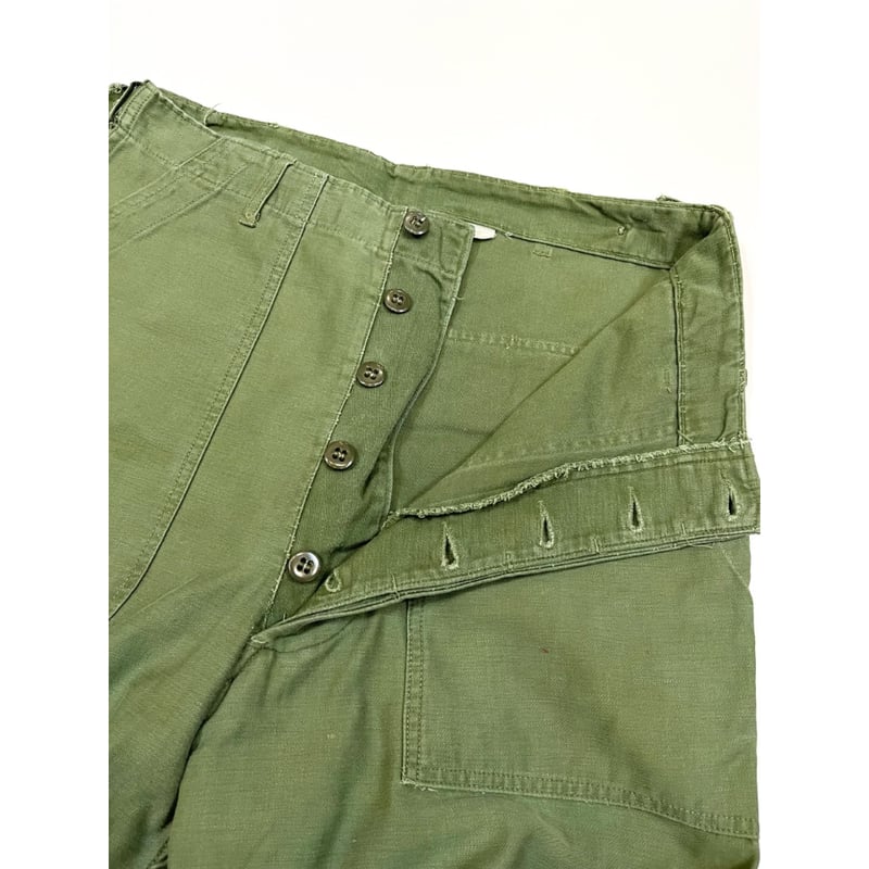 60s US ARMY OG-107 COTTON SATEEN BAKER PANTS Si