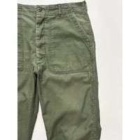 70s US ARMY OG-107 COTTON SATEEN BAKER PANTS Size W36L31→W34L29