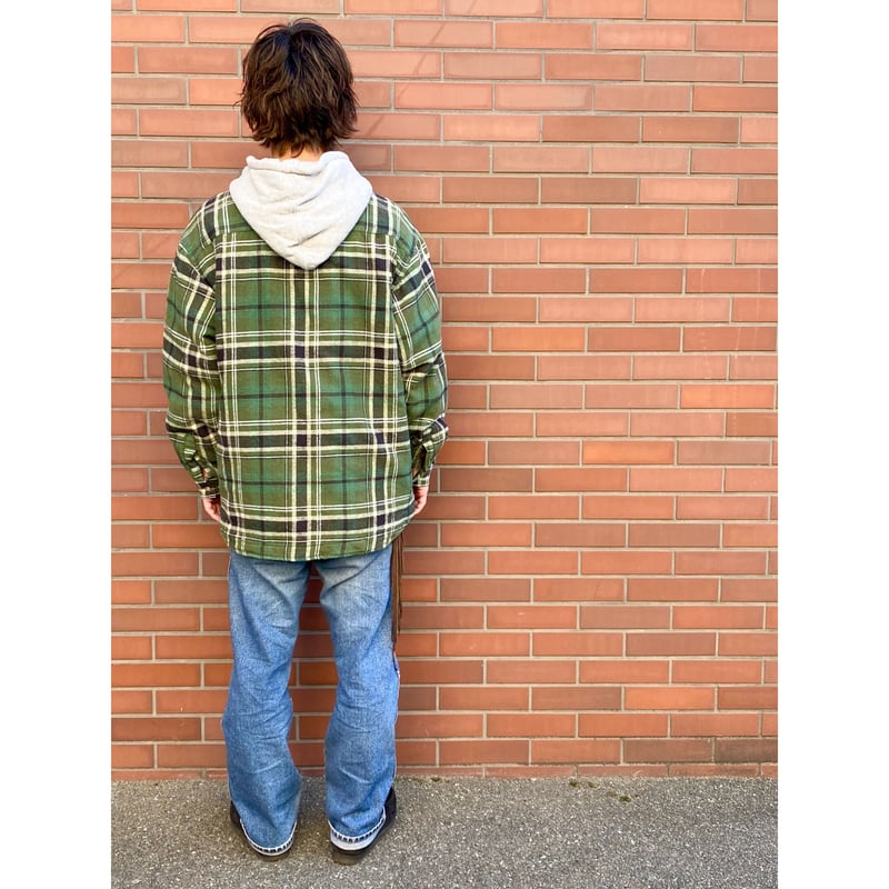 90s FIELD&STREAM QUILTING HOODIE FLANNEL SHIRT