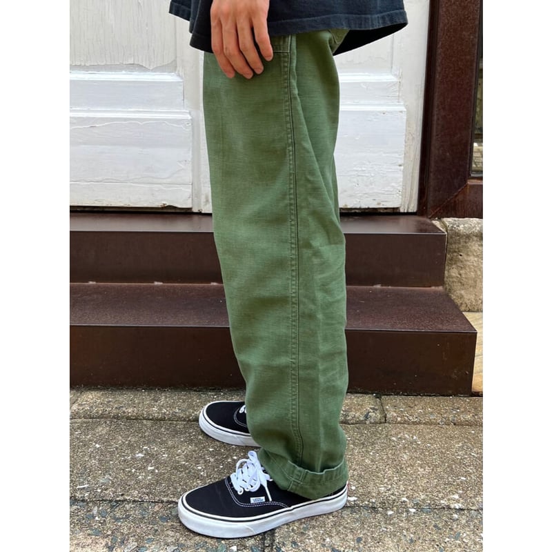 64s US ARMY OG-107 COTTON SATEEN BAKER PANTS Si