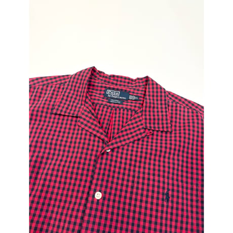 90s Ralph Lauren "CALDWELL" S/S OPEN COLLAR SHIRT Size XL