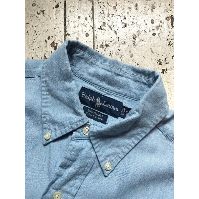 90s Ralph Lauren BIG SHIRT シャツ L 青系A199 90s Ralph Lauren BIG SHIRT シャツ L 青系A199 The Big Shirt