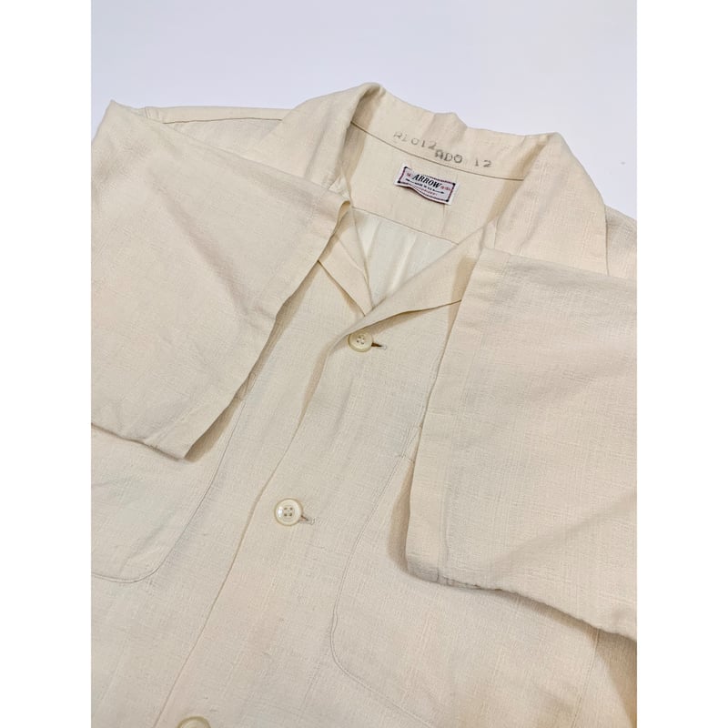 50s ARROW S/S OPEN COLLER SHIRT MADE IN USA 🇺🇸