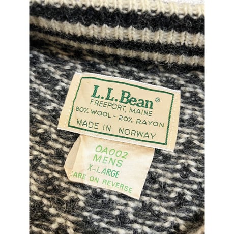 80s L.L.Bean "BIRDS EYE" WOOL KNIT MADE IN NORWAY 🇳🇴 Size XL