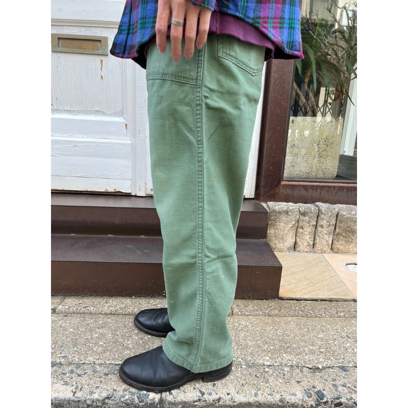 60s US ARMY OG-107 COTTON SATEEN BAKER PANTS Si