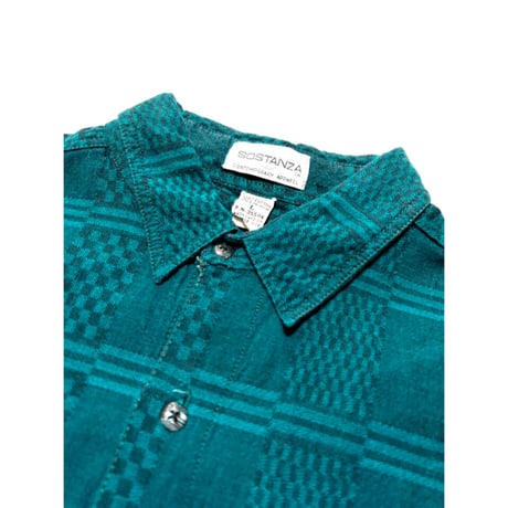 90s SOSTANZA COTTON CHECK SHIRT Size L