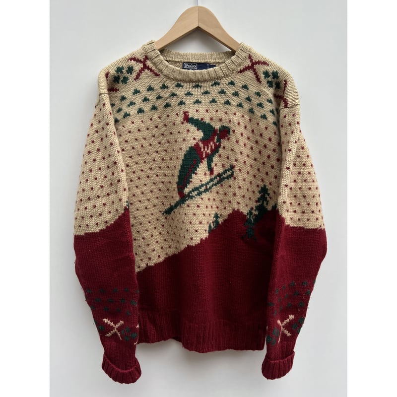 最終値下げ POLO Ralph Lauren ds knit 90s Ralph Lauren WOOL HAND KNIT Size L | KORDS