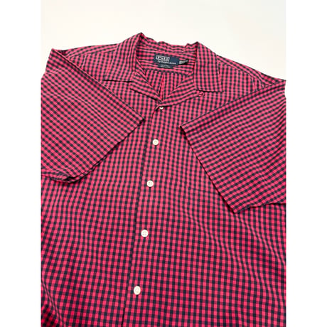 90s Ralph Lauren "CALDWELL" S/S OPEN COLLAR SHIRT Size XL
